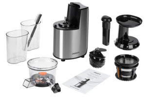 Ardesto auger juicer, 200W, bowl-0.6L, cake-0.6L, plastic/iron, silver-black