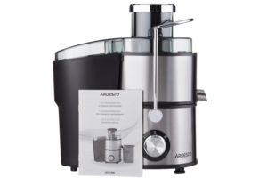 Соковитискач Ardesto відцентрований 1000Вт, чаша-0.5л, жмих-1.5л, пластик/метал, сріблясто-чорний