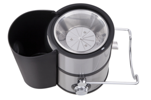 Соковитискач Ardesto відцентрований 1000Вт, чаша-0.5л, жмих-1.5л, пластик/метал, сріблясто-чорний