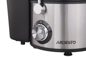 Соковитискач Ardesto відцентрований 1000Вт, чаша-0.5л, жмих-1.5л, пластик/метал, сріблясто-чорний
