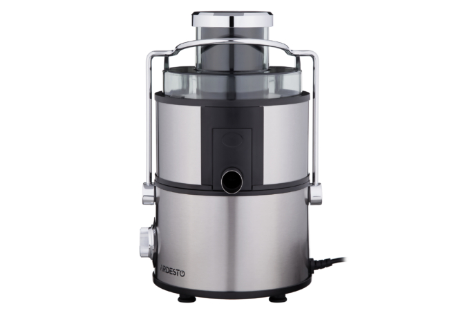 Соковитискач Ardesto відцентрований 1000Вт, чаша-0.5л, жмих-1.5л, пластик/метал, сріблясто-чорний