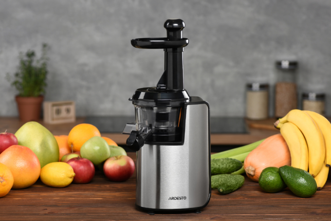 Ardesto auger juicer, 200W, bowl-0.6L, cake-0.6L, plastic/iron, silver-black