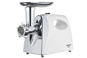 Ardesto meat grinder, 1800W, 2kg/min, 3 cutting plates, sausages nozzle, tomato juicer, plastik, white-silver
