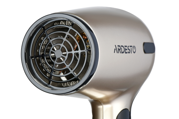 Фен Ardesto  Gemini HD-503T дорожній, 1200 Вт, складана ручка, 2 швидкості, 2 темпер. режими, золотисто-чорний