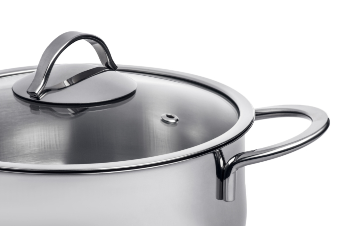 Ardesto Casserole with glass lid, Black Mars, 2.3l, stainless steel