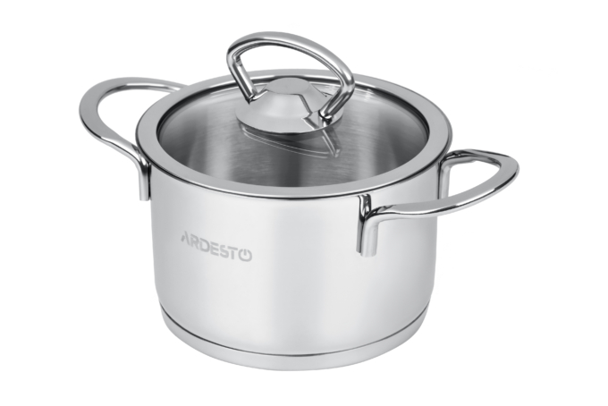 Кастрюля со стеклянной крышкой Ardesto Luna,  0.9л, нержавеющая сталь