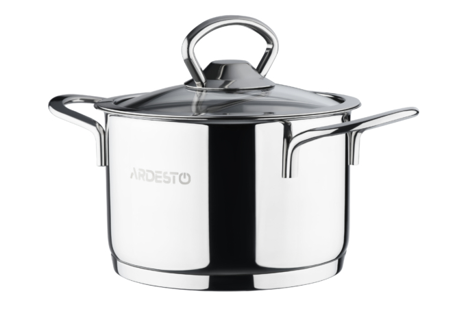 Кастрюля со стеклянной крышкой Ardesto Luna,  0.9л, нержавеющая сталь