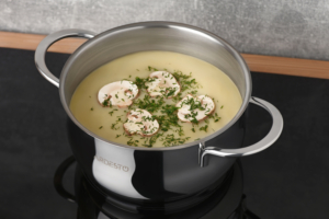 Ardesto Casserole with glass lid, Black Mars, 2.3l, stainless steel