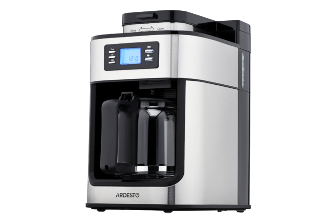 Ardesto coffee maker drip Steel Collection 1.2l, ground + beans, display, silver-black