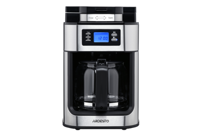 Ardesto coffee maker drip Steel Collection 1.2l, ground + beans, display, silver-black