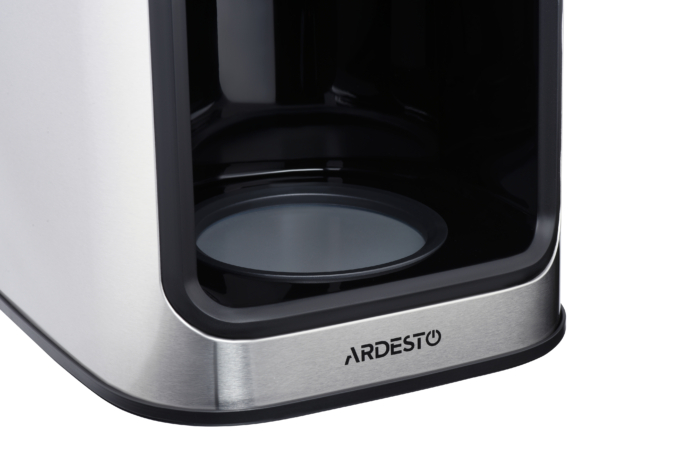 Ardesto coffee maker drip Steel Collection 1.2l, ground + beans, display, silver-black