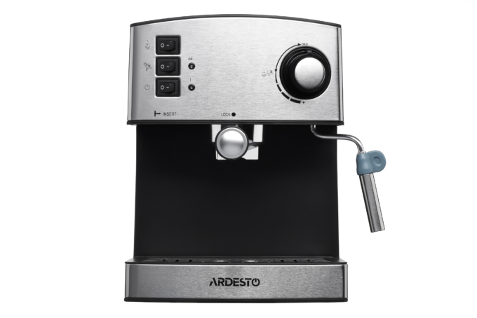 Ardesto coffee maker carob Steel Collection 1.6l, ground, hand capuchino maker, silver-black