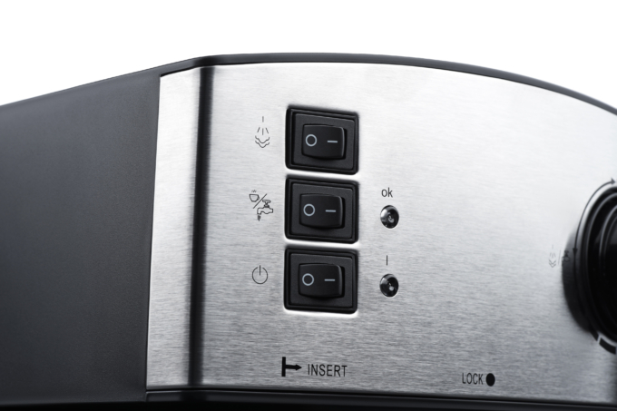 Ardesto coffee maker carob Steel Collection 1.6l, ground, hand capuchino maker, silver-black