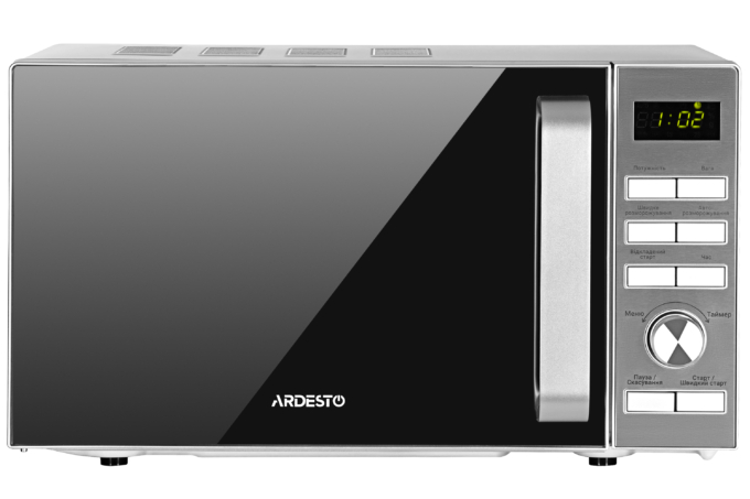 Микроволновая печь ARDESTO, 20л, электр. управл., 700Вт, дисплей, откр.ручкой, серебристый