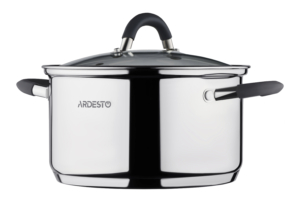 Ardesto Casserole with glass lid Gemini Salerno, 2.3l, stainless steel, silicone