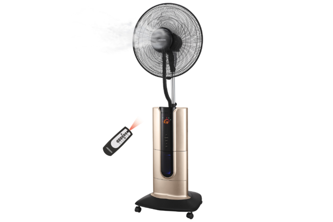 Floor fan ARDESTO, 47см, 100Вт, remote control, display, humidification, black-bronze