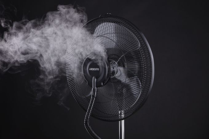 Floor fan ARDESTO, 47см, 100Вт, remote control, display, humidification, black-bronze