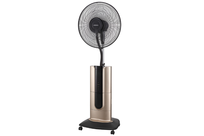 Floor fan ARDESTO, 47см, 100Вт, remote control, display, humidification, black-bronze