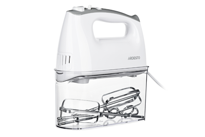 Ardesto hand mixer 400W, nozzles-4 beaters, turbo mode, white