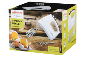 Ardesto hand mixer 400W, nozzles-4 beaters, turbo mode, white