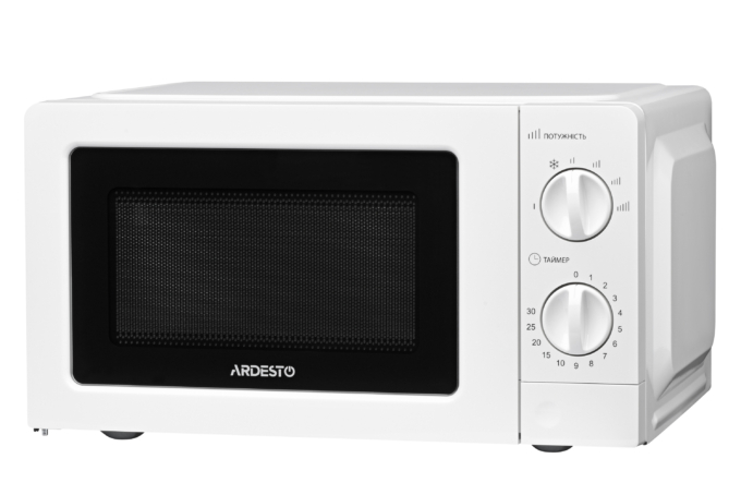 Microwave oven ARDESTO, 20L, mechanical control, 700W, button opening, white