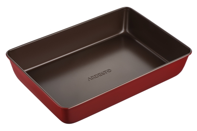 Форма для випікання Ardesto Golden Brown, 34.5х24х6см, вуглецева сталь, прямокутна, коричнево-червоний