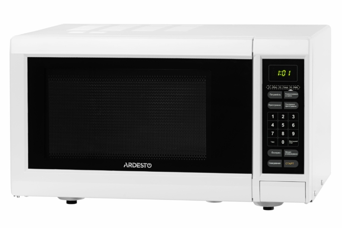 Microwave oven ARDESTO, 23L, electronic control, 900W, display, button opening, white