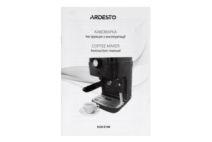 ARDESTO Кавоварка ріжкова 1л, мелена, ручний капучинатор, чорний