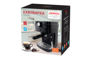 ARDESTO Кавоварка ріжкова 1л, мелена, ручний капучинатор, чорний