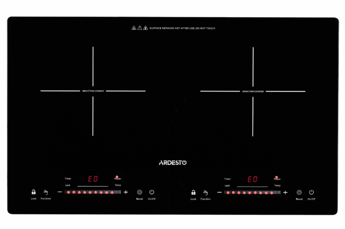 Плитка настольная Ardesto индукционная, конф. — 2 на 1.3кВт и 1.8кВт горизонт., управл. — сенсорное, таймер, boost, черный
