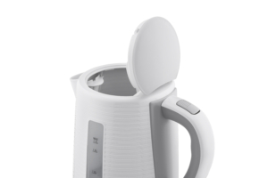 Ardesto electric kettle White stripes, 1.7L, plastic, Strix, white-grey