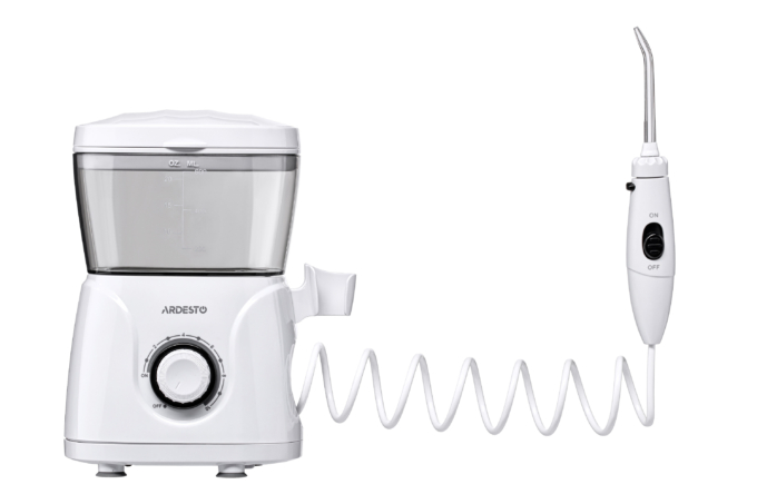 Ardesto irrigator portable, cup 600 ml, 8 nozzles, white