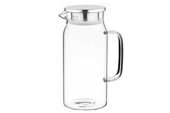 Ardesto Pitcher with lid, 1200ml, borosilicate glass, stainless steel, transparent