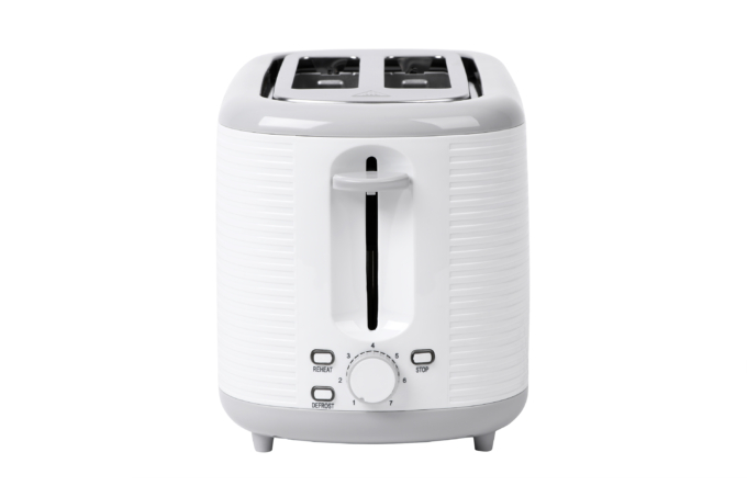 Тостер Ardesto White stripes T-F17WG 930Вт, пластик, белый+серый