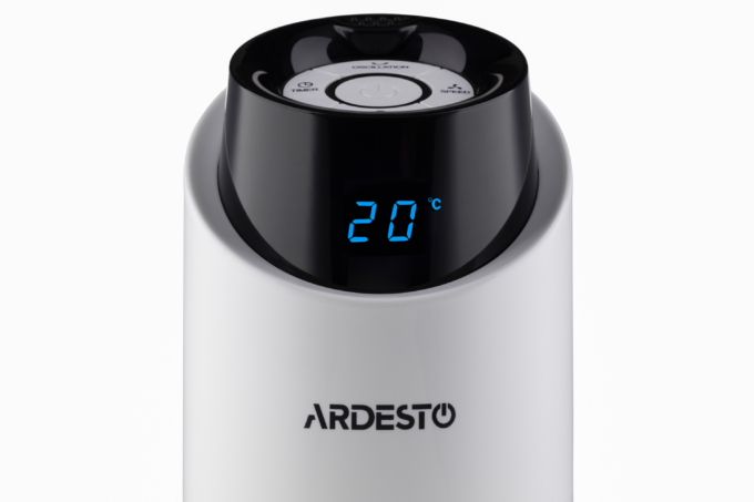Вентилятор ARDESTO колонний, 110см, 50Вт, пульт ДК, дисплей, чорно-білий