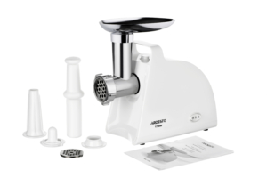 Ardesto meat grinder, 1700W, 1.6kg/min, 2 cutting plates, sausages nozzle, plastik, white