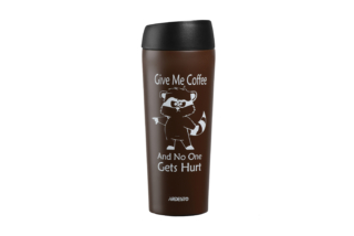 Термочашка Ardesto Coffee time Raccoon, 450мл, нержавеющая сталь, коричневый