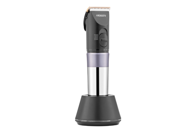Ardesto hair clipper HC-Y40-DBS, 220V+battery, nozzles-4, titanium coating+ceramics, black