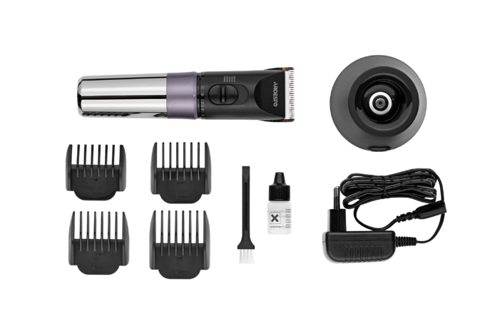 Ardesto hair clipper HC-Y40-DBS, 220V+battery, nozzles-4, titanium coating+ceramics, black