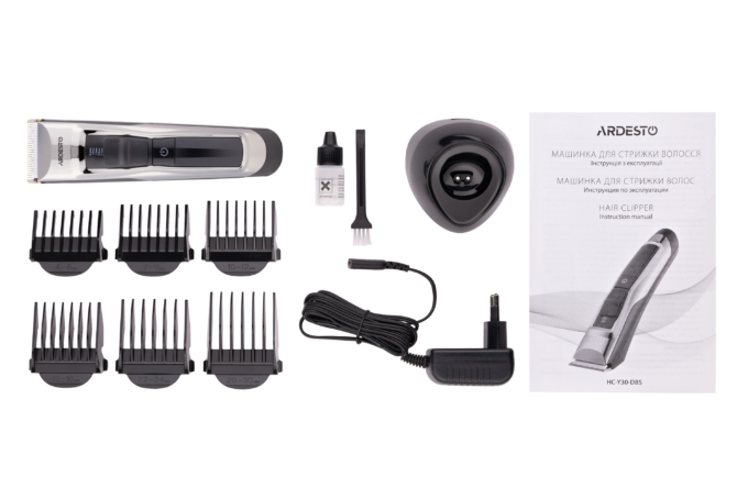 Машинка для стрижки  Ardesto HC-Y30-DBS, сеть+акум., насадок-6, сталь+керамика, черный