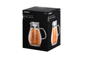 Ardesto Pitcher with lid, 1800ml, borosilicate glass, stainless steel, transparent