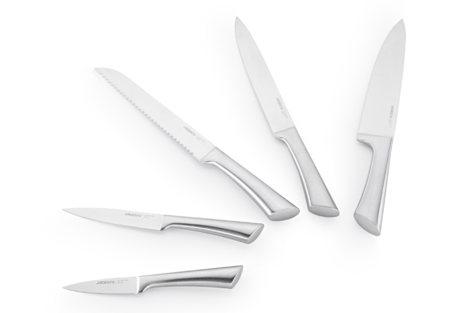 Набор ножей с блоком Ardesto Black Mars, 6 предметов, нержавеющая сталь, бамбук