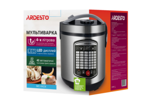 Ardesto multicooker, 860W, bowl-4l, electronic control, recipes book, plastic, silver