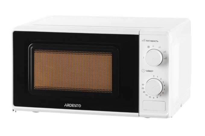 Microwave oven ARDESTO, 20L, mechanical control, 700W, button opening, white