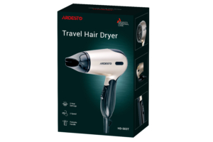 Фен Ardesto  Gemini HD-503T дорожній, 1200 Вт, складана ручка, 2 швидкості, 2 темпер. режими, золотисто-чорний