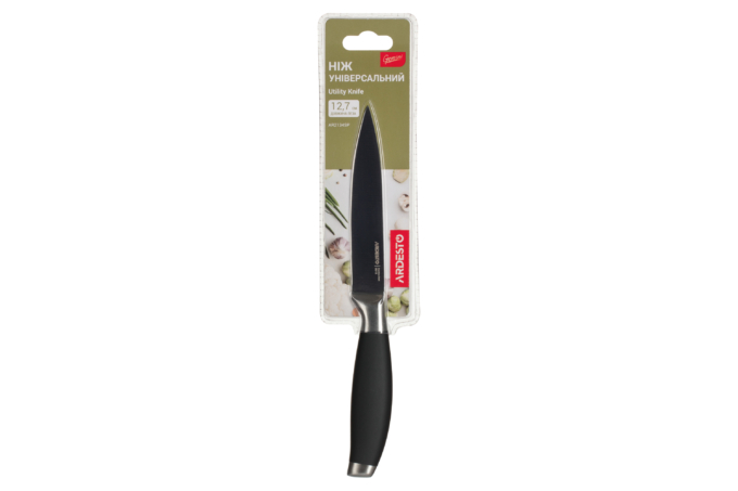 Ardesto Utility Knife Gemini, 12.7cm, stainless steel, plastic, black