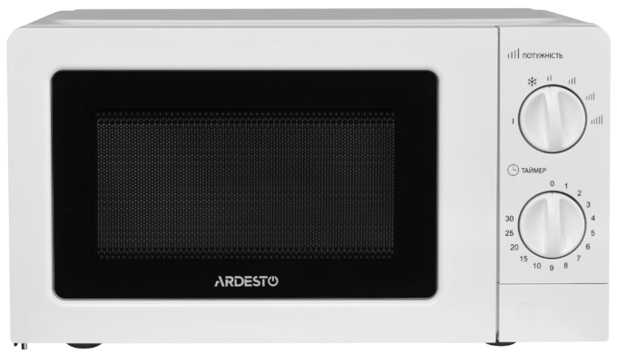 Microwave oven ARDESTO, 20L, mechanical control, 700W, button opening, white