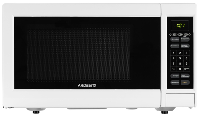 Microwave oven ARDESTO, 23L, electronic control, 900W, display, button opening, white