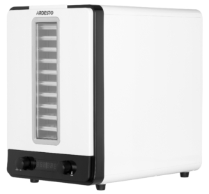 Сушарка для продуктів Ardesto 550Вт, піддонів – 10+1×3см, макс – 70°С, сітка для ягід, пластик, білий
