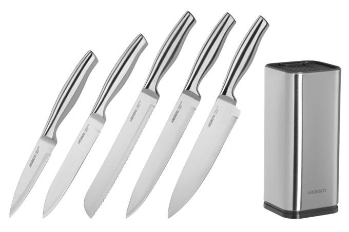Ardesto Knives Set with block Gemini, 6pcs, stainless steel, plastic